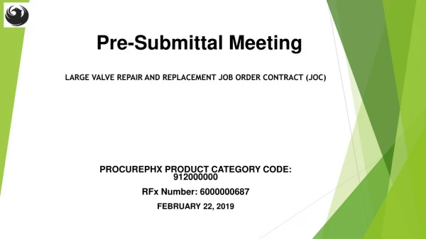 PROCUREPHX PRODUCT CATEGORY CODE: 912000000 RFx Number: 6000000687 FEBRUARY 22, 2019