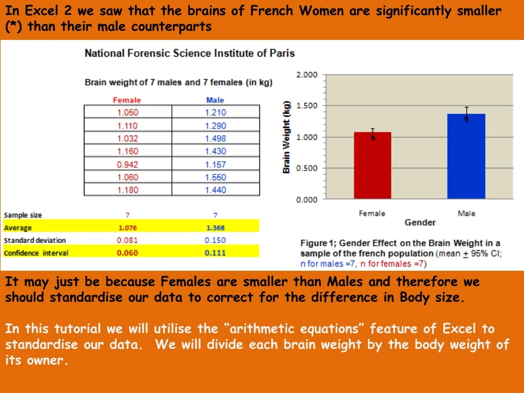 in excel 2 we saw that the brains of french women
