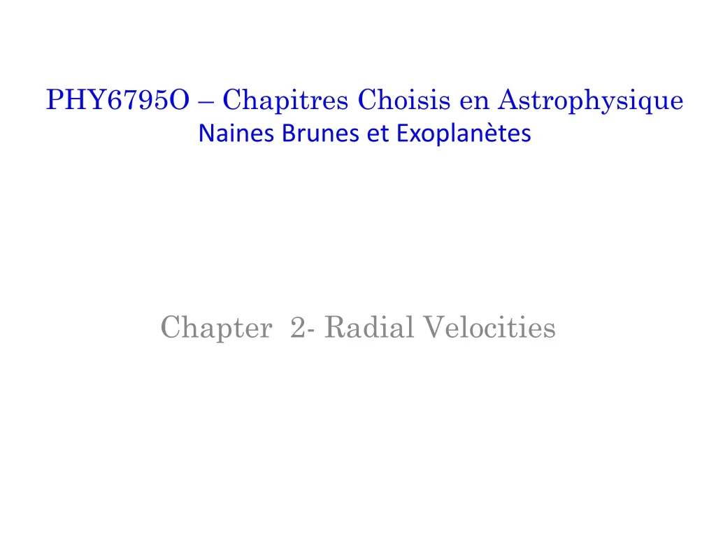 chapter 2 radial velocities