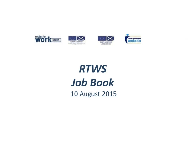 RTWS Job Book 10 August 2015
