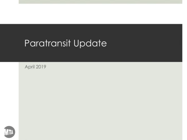 Paratransit Update