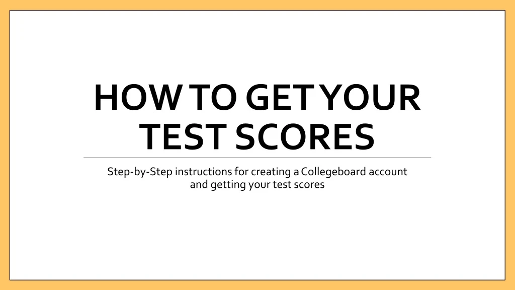 how to get your test scores