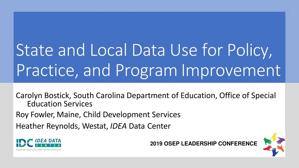 state and local data use for policy practice and program improvement