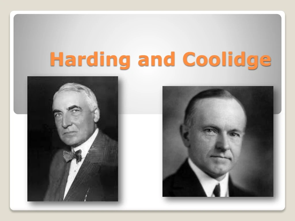 harding and coolidge