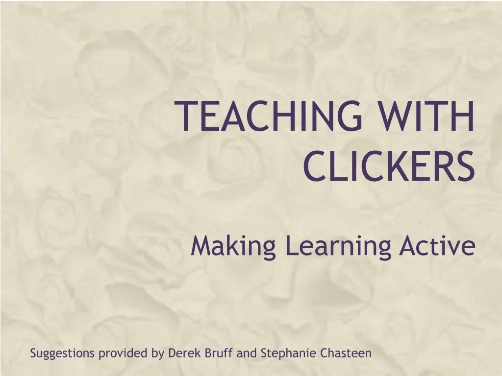 teaching with clickers
