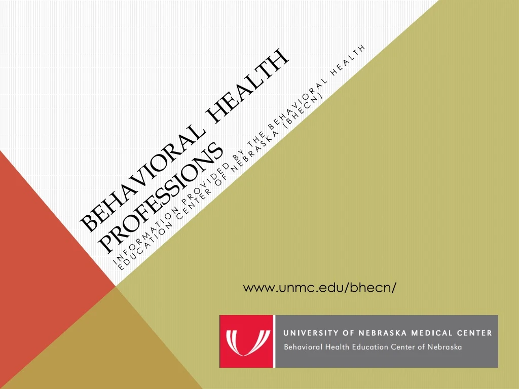 behavioral health professions