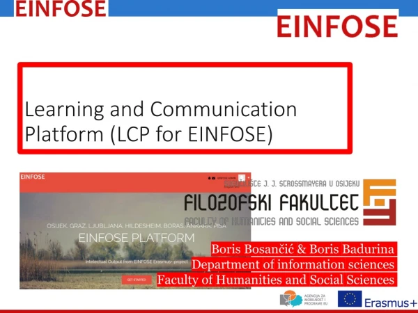 Learning and Communication Platform (LCP for EINFOSE)