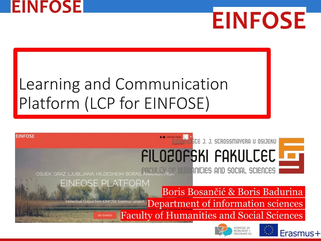 learning and communication platform lcp for einfose