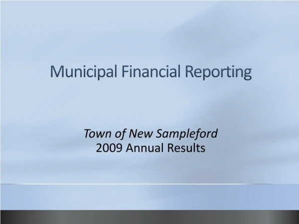 Municipal Financial Reporting