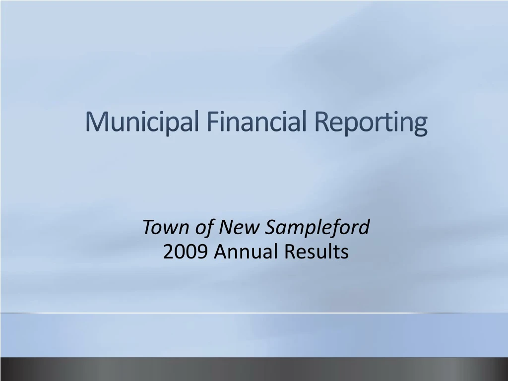 municipal financial reporting