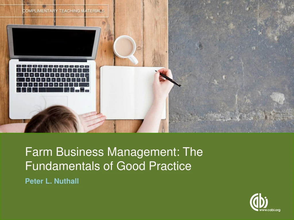 farm business management the fundamentals of good practice