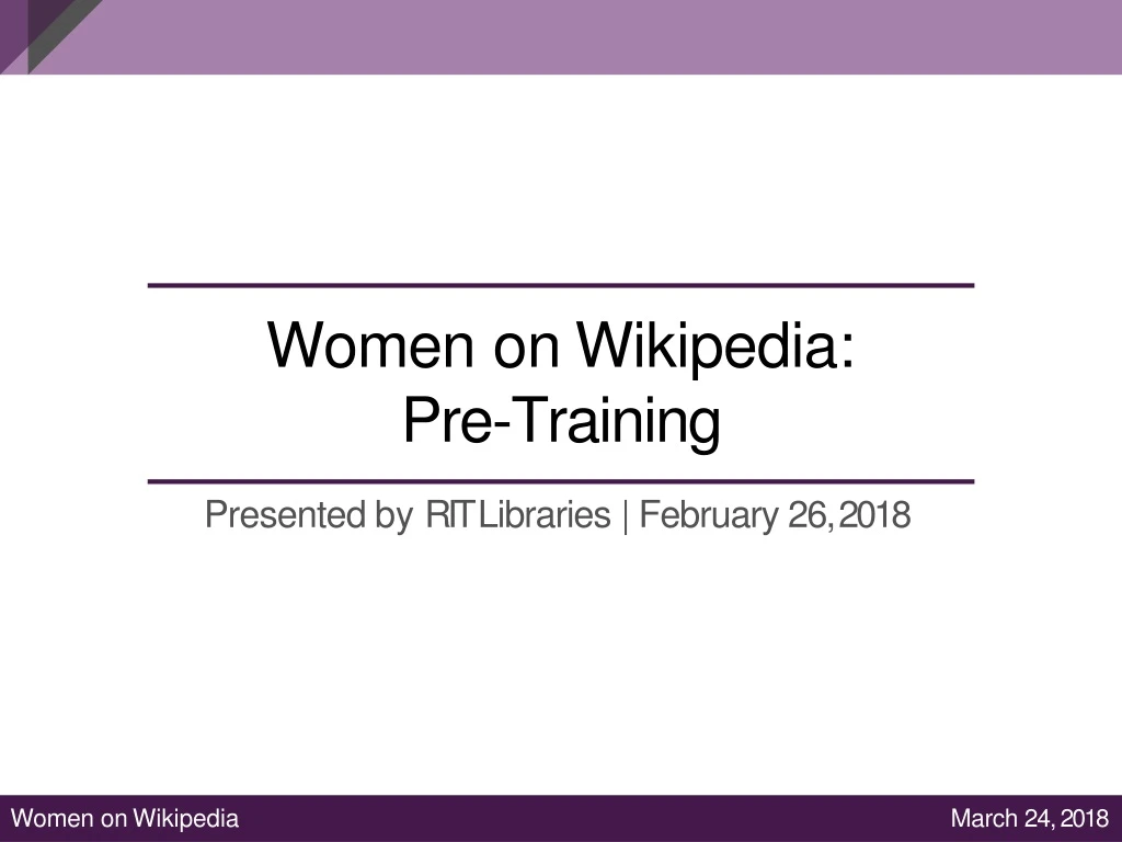 women on wikipedia pre training