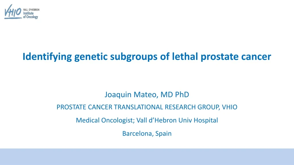 identifying genetic subgroups of lethal prostate