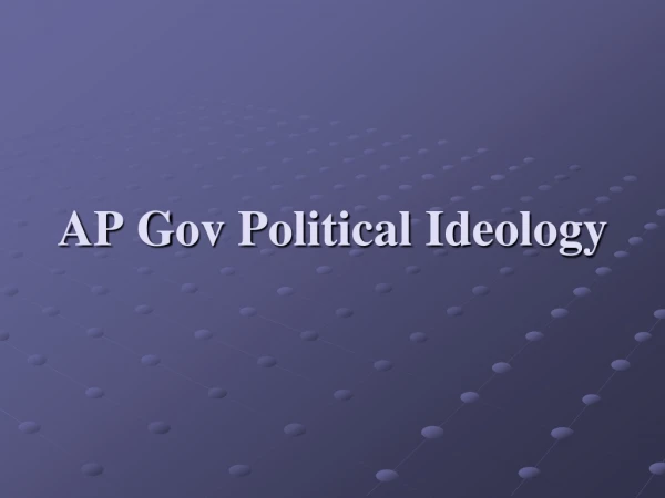 AP Gov Political Ideology