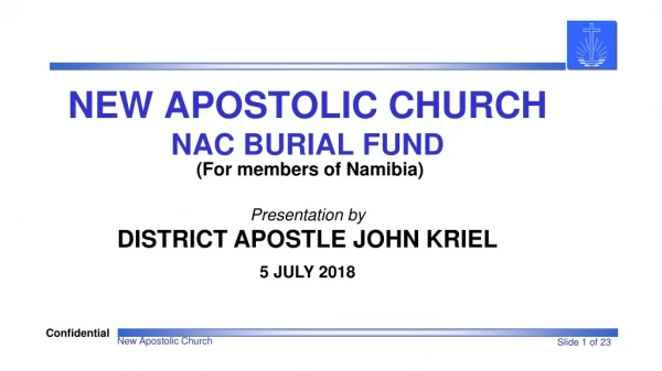 New apostolic Church NAC BURIAL FUND