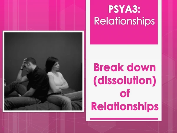 Break down (dissolution) of Relationships