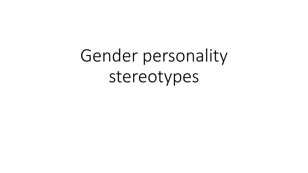 gender personality stereotypes