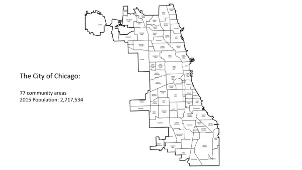 The City of Chicago: 77 community areas 2015 Population: 2,717,534