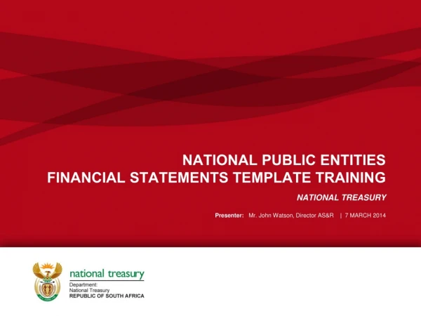 NATIONAL PUBLIC ENTITIES FINANCIAL STATEMENTS TEMPLATE TRAINING