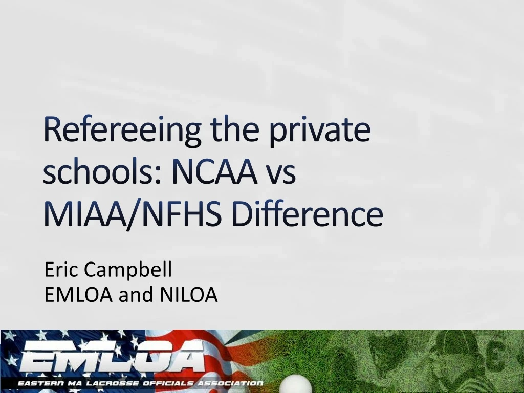 refereeing the private schools ncaa vs miaa nfhs difference
