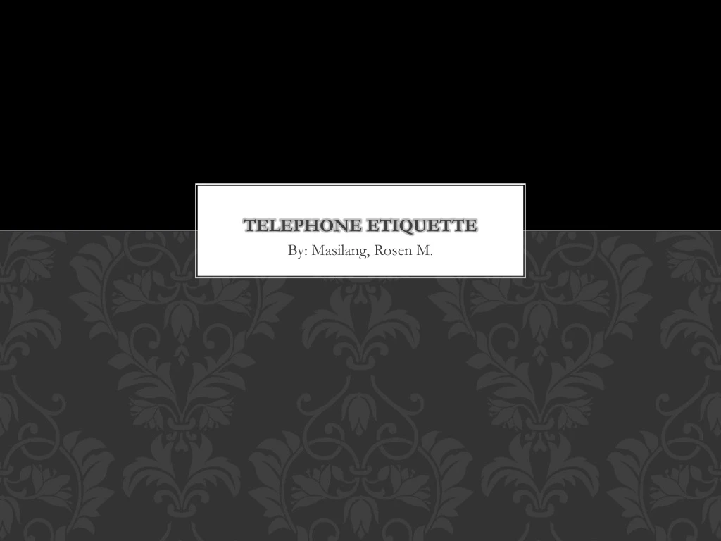 telephone etiquette