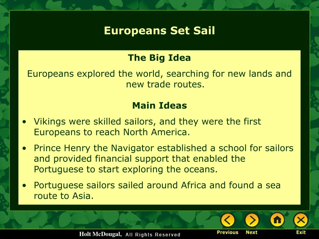 europeans set sail