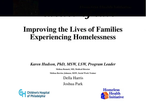 Improving the Lives of Families Experiencing Homelessness