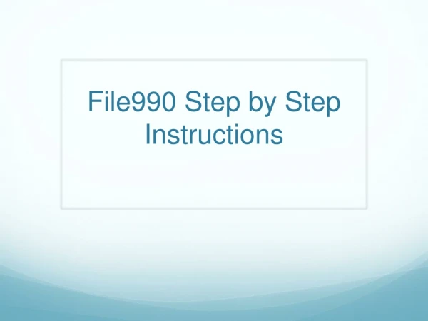 File990 Step by Step Instructions