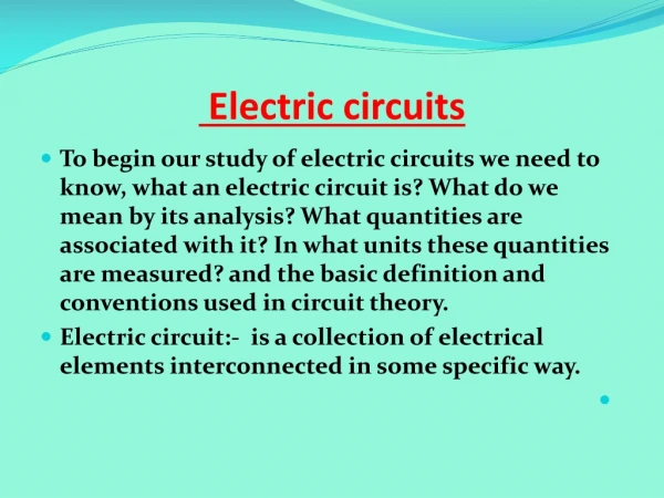 Electric circuits