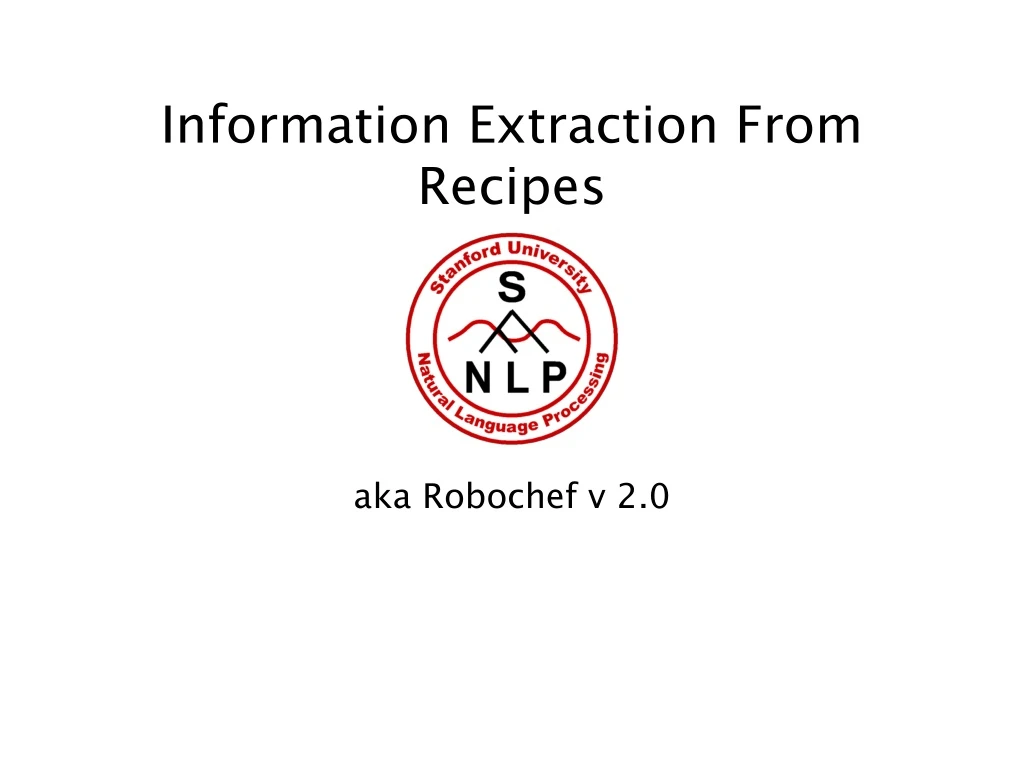 information extraction from recipes