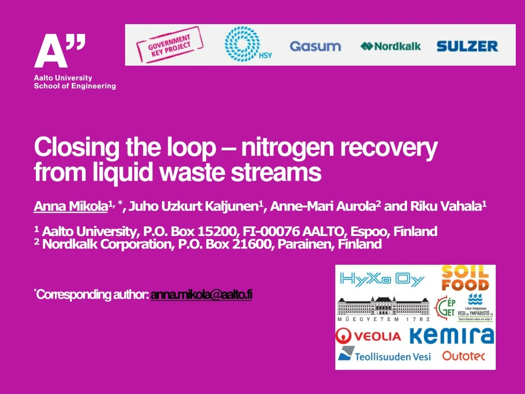 closing the loop nitrogen recovery from liquid
