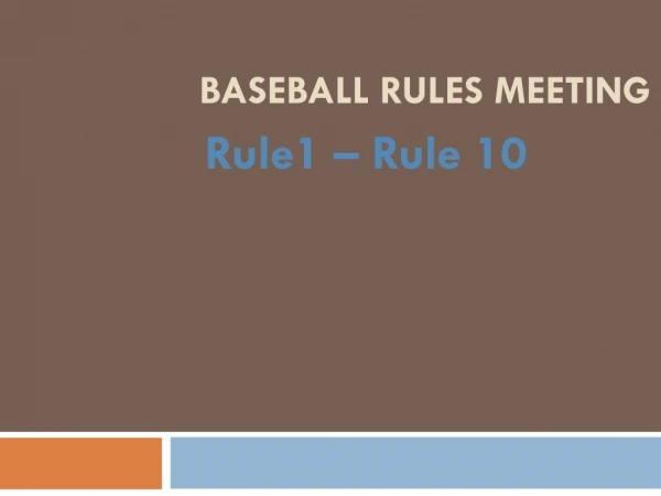 Baseball Rules Meeting