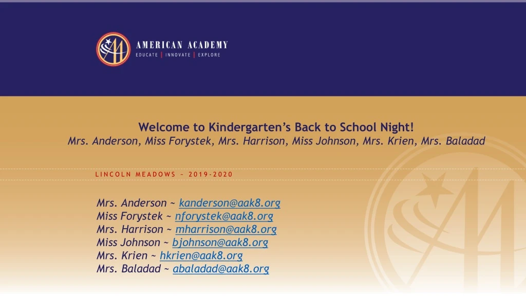 welcome to kindergarten s back to school night