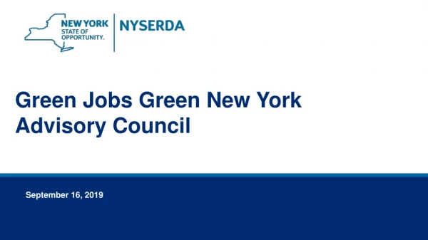Green Jobs Green New York Advisory Council