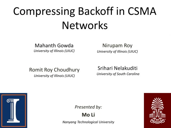 Compressing Backoff in CSMA Networks