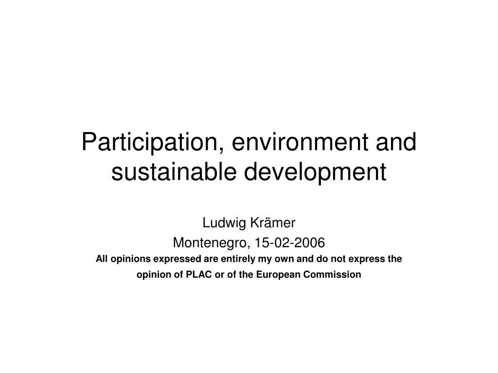 participation environment and sustainable development