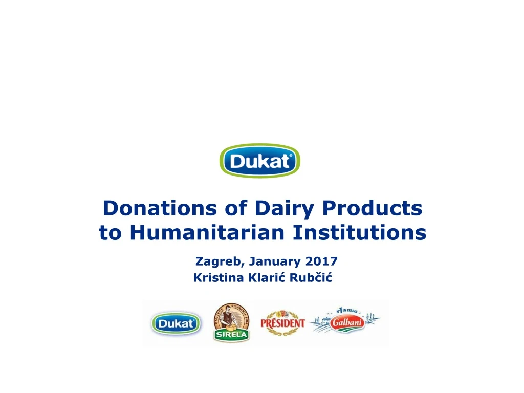 donations of dairy products to humanitarian