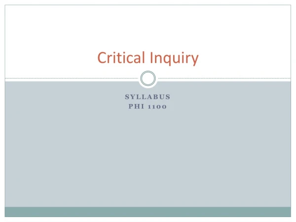 Critical Inquiry