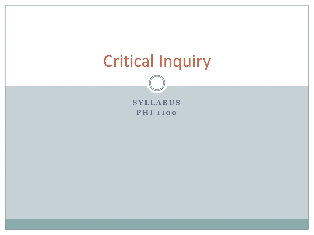 critical inquiry