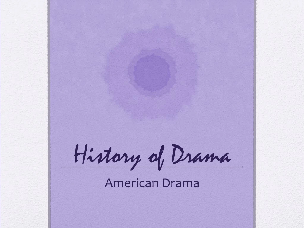 history of drama
