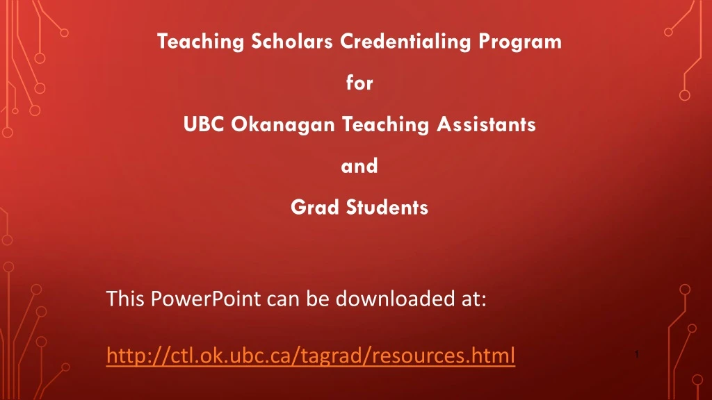 teaching scholars credentialing program