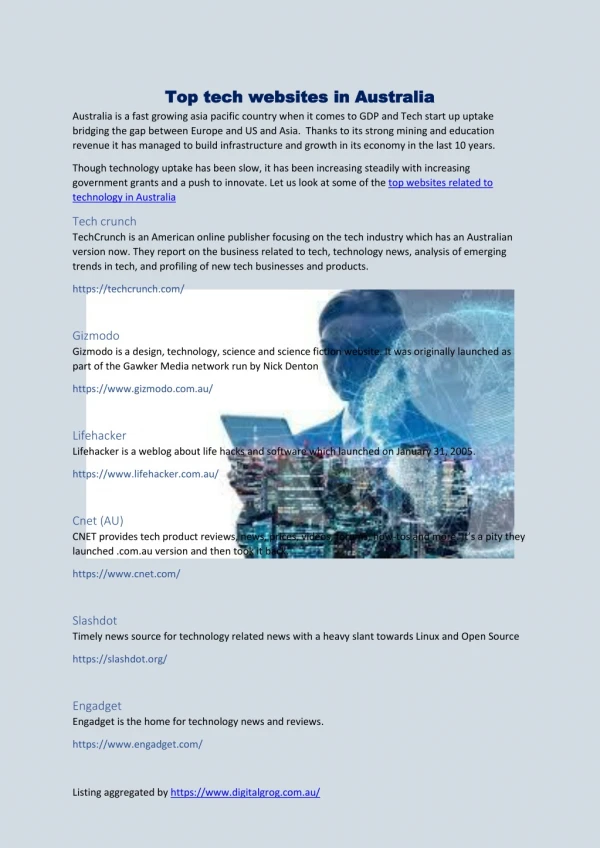 to top tech websites in p tech websites