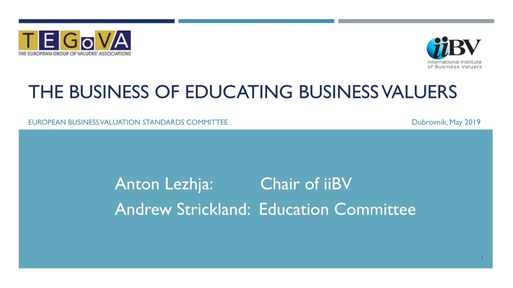 the business of educating business valuers