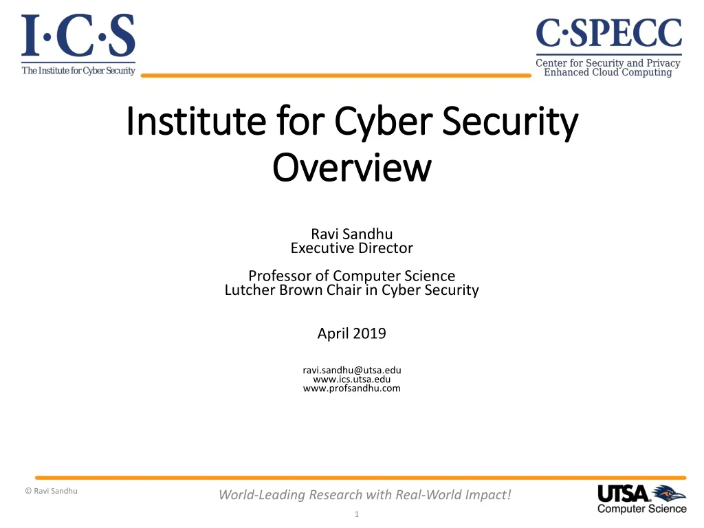 institute for cyber security overview