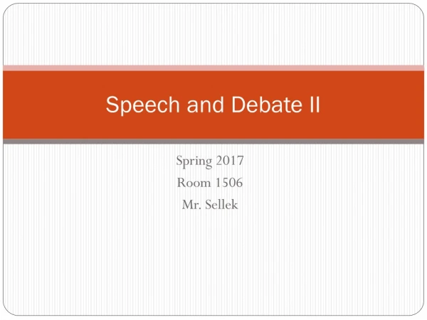 Speech and Debate II