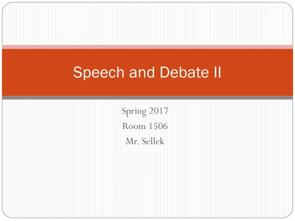 speech and debate ii