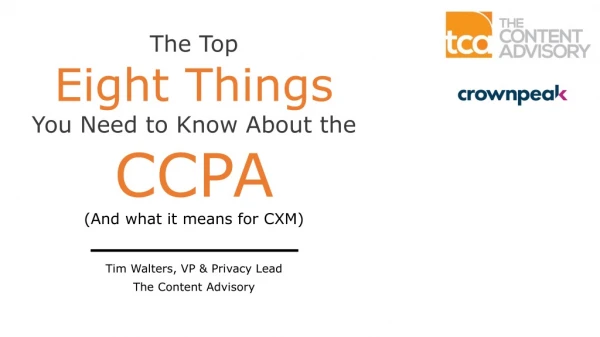 The Top Eight Things You Need to Know About the CCPA (And what it means for CXM)