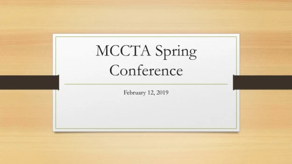 MCCTA Spring Conference