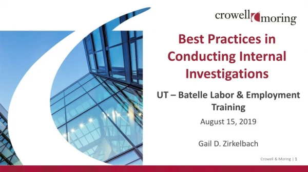 Best Practices in Conducting Internal Investigations