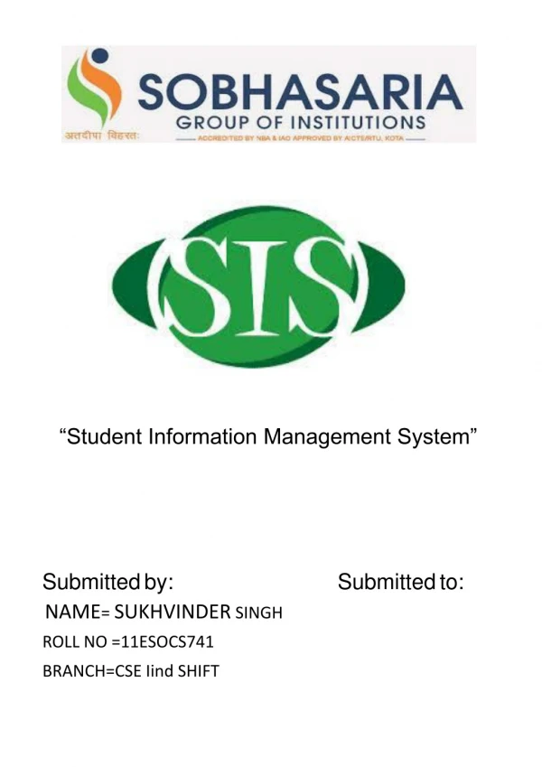 “Student Information Management System”